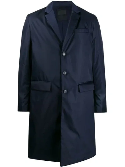 Shop Prada Single-breasted Coat In Blue