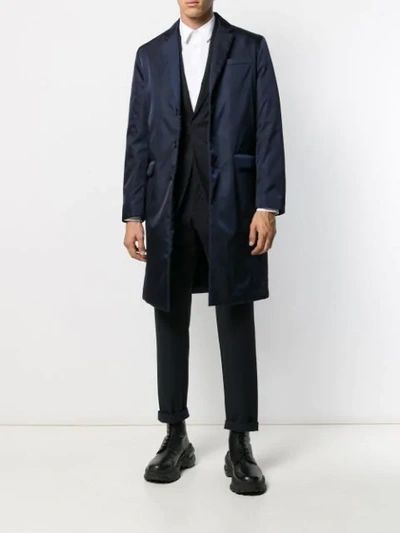 Shop Prada Single-breasted Coat In Blue