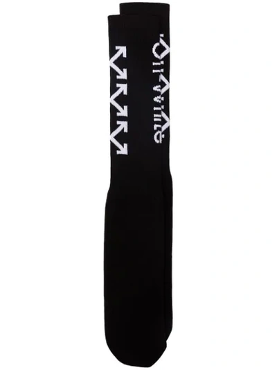 Shop Off-white Arrow Logo Socks In Black