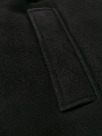 Shop Les Hommes Boxy Fit Textured Coat In Black