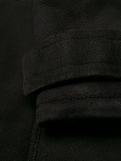 Shop Les Hommes Boxy Fit Textured Coat In Black