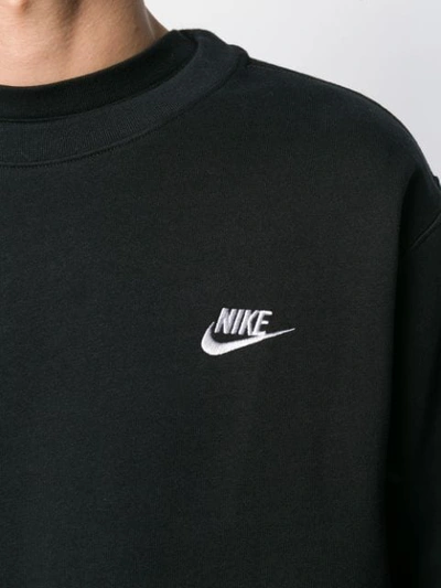 Shop Nike Embroidered Logo Sweatshirt In Black
