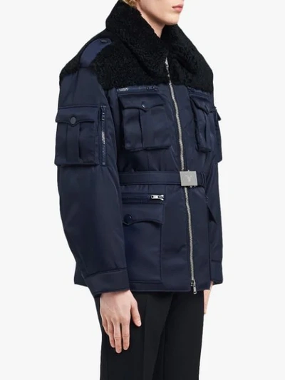 Shop Prada Nylon Jacket In Blue