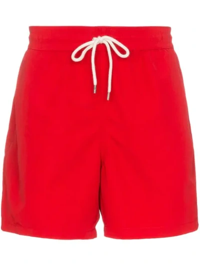 Shop Polo Ralph Lauren Logo-embroidered Swim Shorts In Red