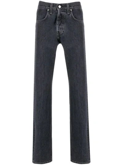 Shop Helmut Lang High-rise Straight Leg Jeans In Blue