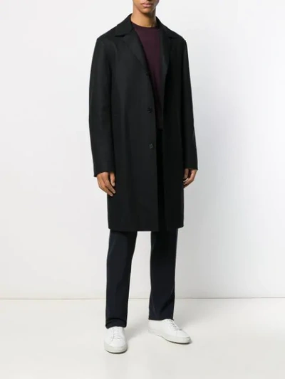 Shop Theory Single Breasted Coat In Black