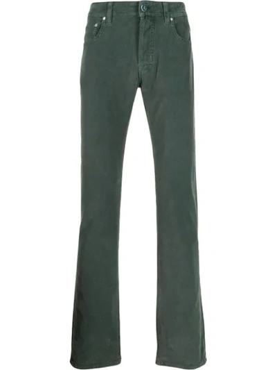 Shop Jacob Cohen Straight Leg Jeans In Green