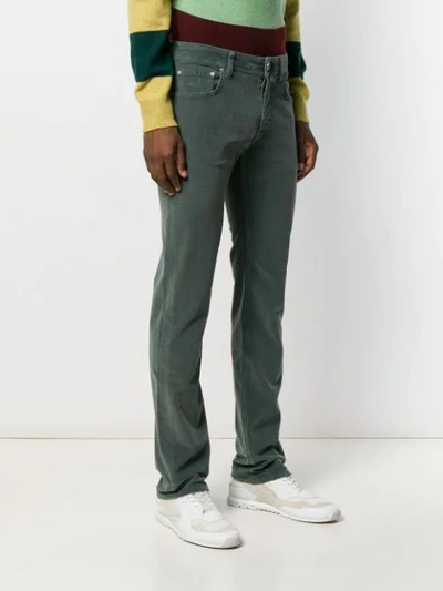 Shop Jacob Cohen Straight Leg Jeans In Green