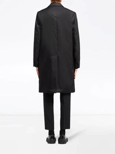 Shop Prada Einreihiger Mantel In Black