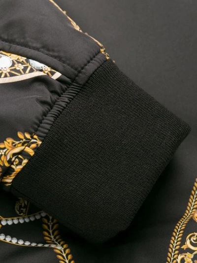 Shop Versace Baroque-print Bomber Jacket In Black