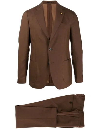 Shop Lardini Two-piece Suit In Brown