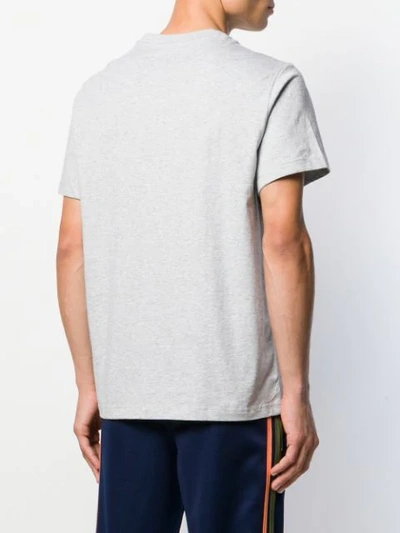 Shop Lacoste Contrast Logo T-shirt In Grey