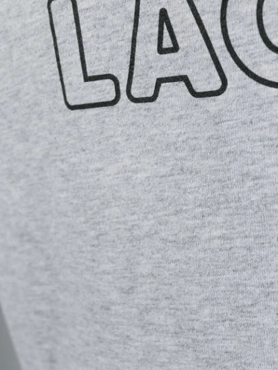Shop Lacoste Contrast Logo T-shirt In Grey