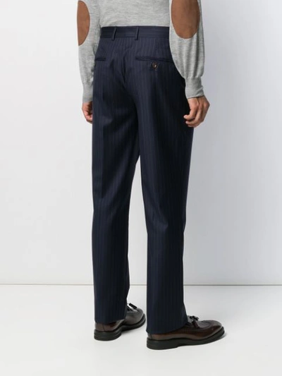 Shop Brunello Cucinelli Pinstriped Trousers In Blue