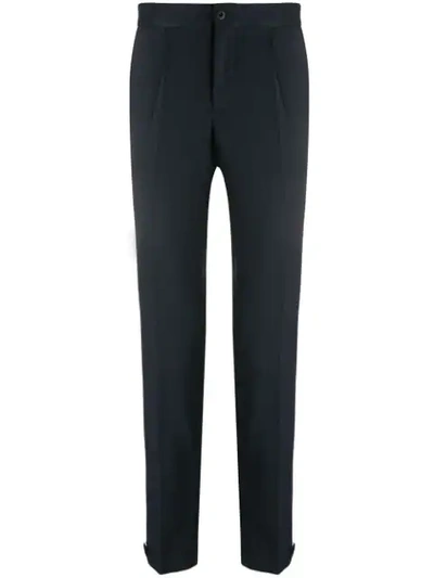Shop Incotex Tapered Leg Striped Trousers In Blue