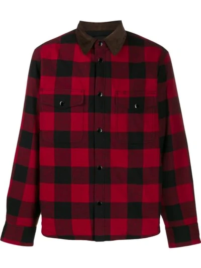 Shop Rag & Bone Contrast Collar Check Shirt In Black