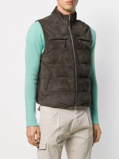 Shop Al Duca D'aosta Padded Gilet In Grigio