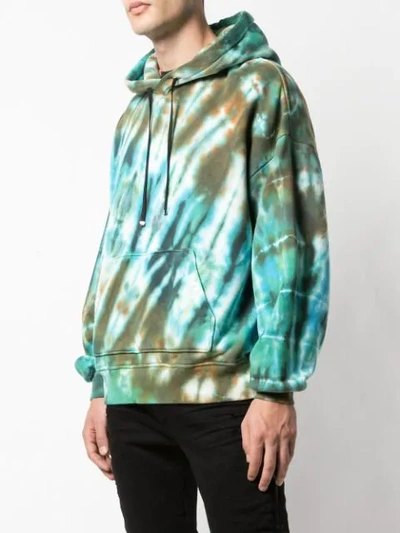 Shop Amiri Tie-dye Oversized Hoodie In Green