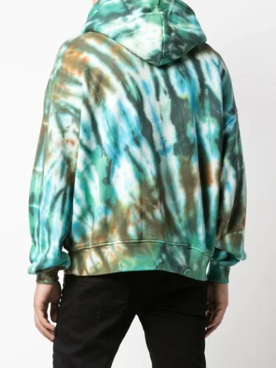 Shop Amiri Tie-dye Oversized Hoodie In Green