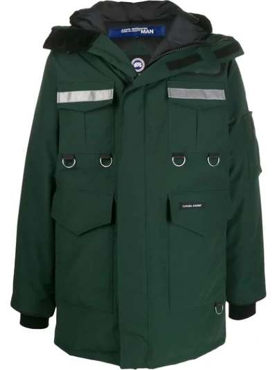 Shop Junya Watanabe X Canada Goose Hooded Padded Coat In Green