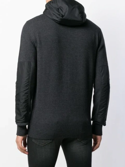 Shop Moncler Knit Hoodie In 972 Antracite