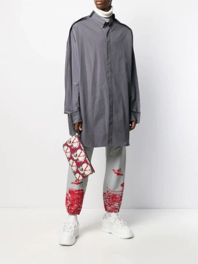 Shop Undercover Ovni Print Track Pants In Grey