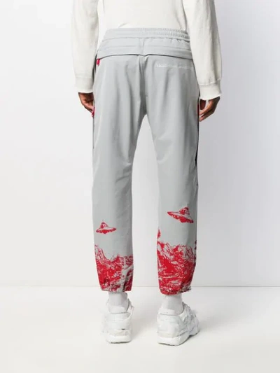 Shop Undercover Ovni Print Track Pants In Grey