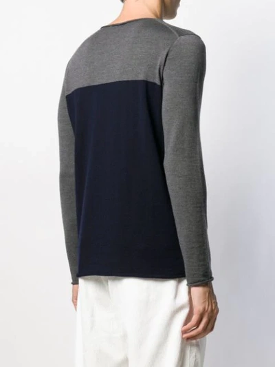 Shop Société Anonyme Patch Detail Two-tone Jumper In Blue