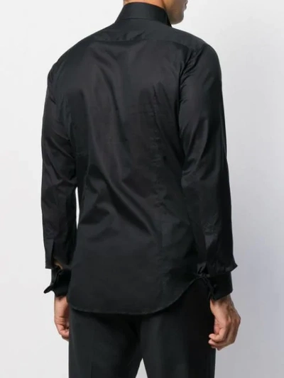 Shop Giorgio Armani Button Up Tuxedo Shirt In Black