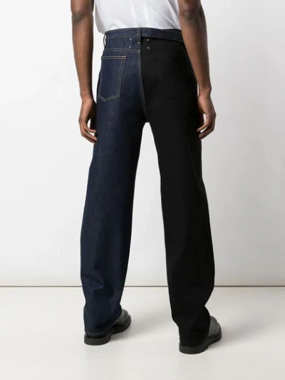 Shop Maison Margiela Two-tone Straight Jeans In Blue