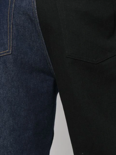 Shop Maison Margiela Two-tone Straight Jeans In Blue