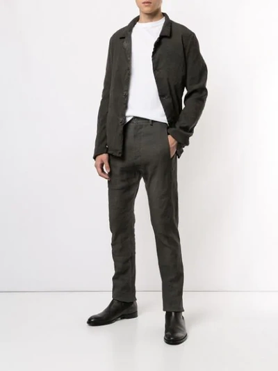 Shop Poème Bohèmien High-rise Tailored Trousers In Grey