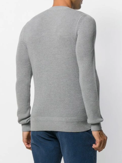 Shop Al Duca D'aosta Ribbed Crew Neck Jumper In Grey