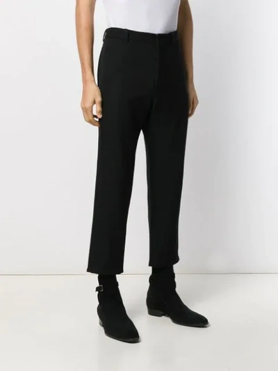 Shop Ann Demeulemeester Plain Straight Trousers In Black
