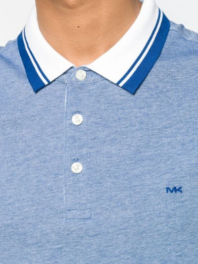 Shop Michael Michael Kors Piqué Polo Shirt In Blue