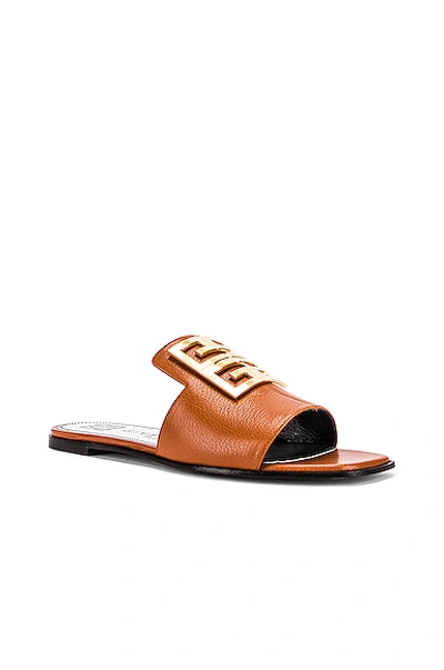 Shop Givenchy 4g Flat Mule Sandals In Blond