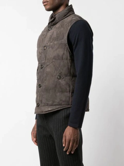 Shop Brunello Cucinelli Slim-fit Padded Gilet In Grey