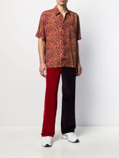 Shop Aries Two-tone Wide Chinos In Red