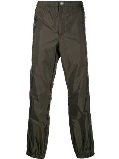 Shop Prada Two-tone Gabardine Trousers In F0ytq Mimetico Agave