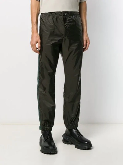 Shop Prada Two-tone Gabardine Trousers In F0ytq Mimetico Agave