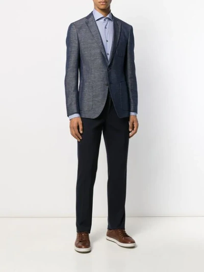 Dell'oglio Dotted Pattern Shirt In Blue