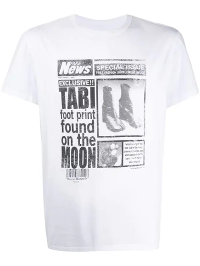 Shop Maison Margiela Journal Print T-shirt In White