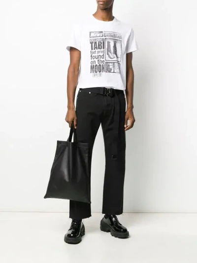 Shop Maison Margiela Journal Print T-shirt In White