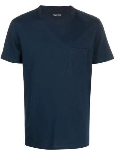 Shop Tom Ford T-shirt Mit Brusttasche In B08 Blue