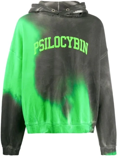 Shop Misbhv Slogan Gradient-effect Hoodie In Green