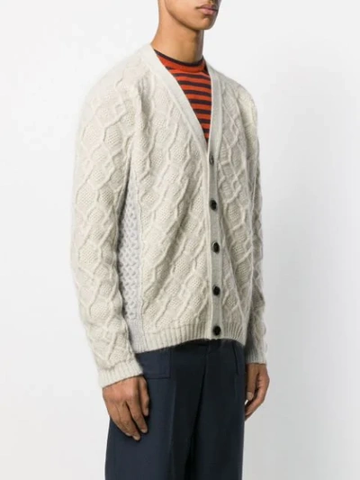 Shop Missoni Cable Knit Cardigan In Neutrals