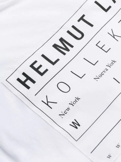Shop Helmut Lang Logo Print Crew Neck T-shirt - White