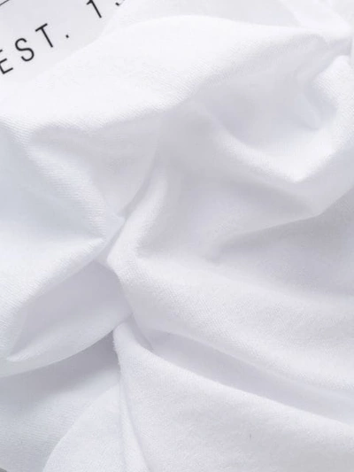 Shop Helmut Lang Logo Print Crew Neck T-shirt - White