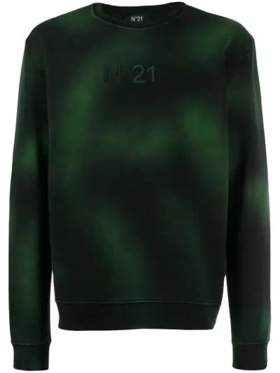 Shop N°21 Embroidered Logo Jumper In Green