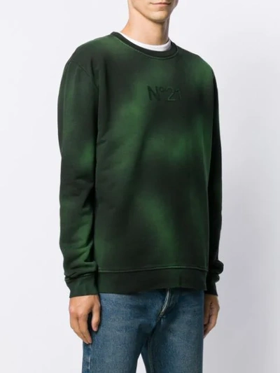 Shop N°21 Embroidered Logo Jumper In Green